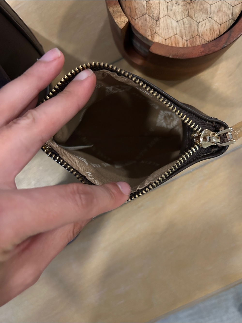 Anne Klein Brown Structured crossbody Tote with Pouch - Picture 7 of 9